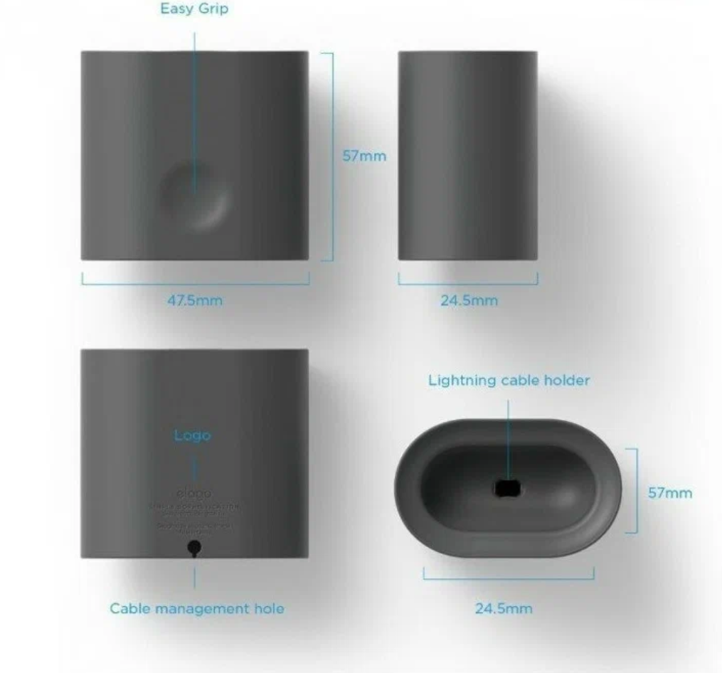 Док-станция Elago (EST-AP-DGY) для AirPods (Dark Gray) - фото №7