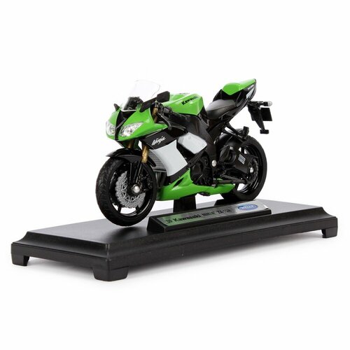 Мотоцикл Kinsmart 2009 Kawasaki Ninja ZX-10R, инерционный, металл, масштаб 1:18, в коробке (12809PW)