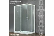 Душевой уголок 100х90х185 Royal Bath стекло прозрачное прямоугольник 6мм профиль белый