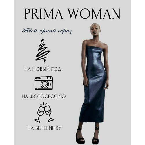 фото Платье prima woman, размер m, синий