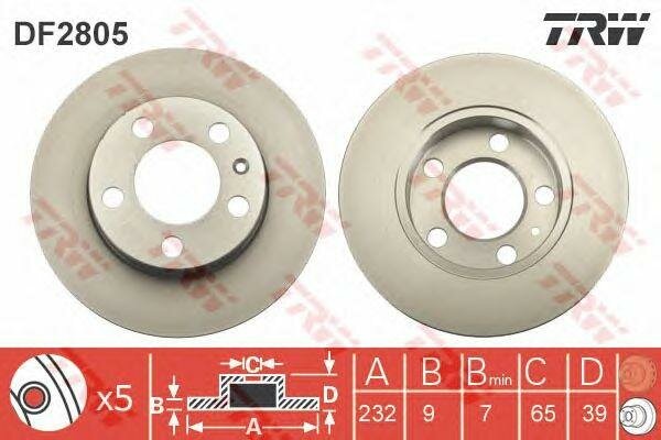 Диск тормозной TRW df2805