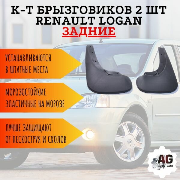 К-т Брызговиков 2 шт RENAULT LOGAN задних 6001998164