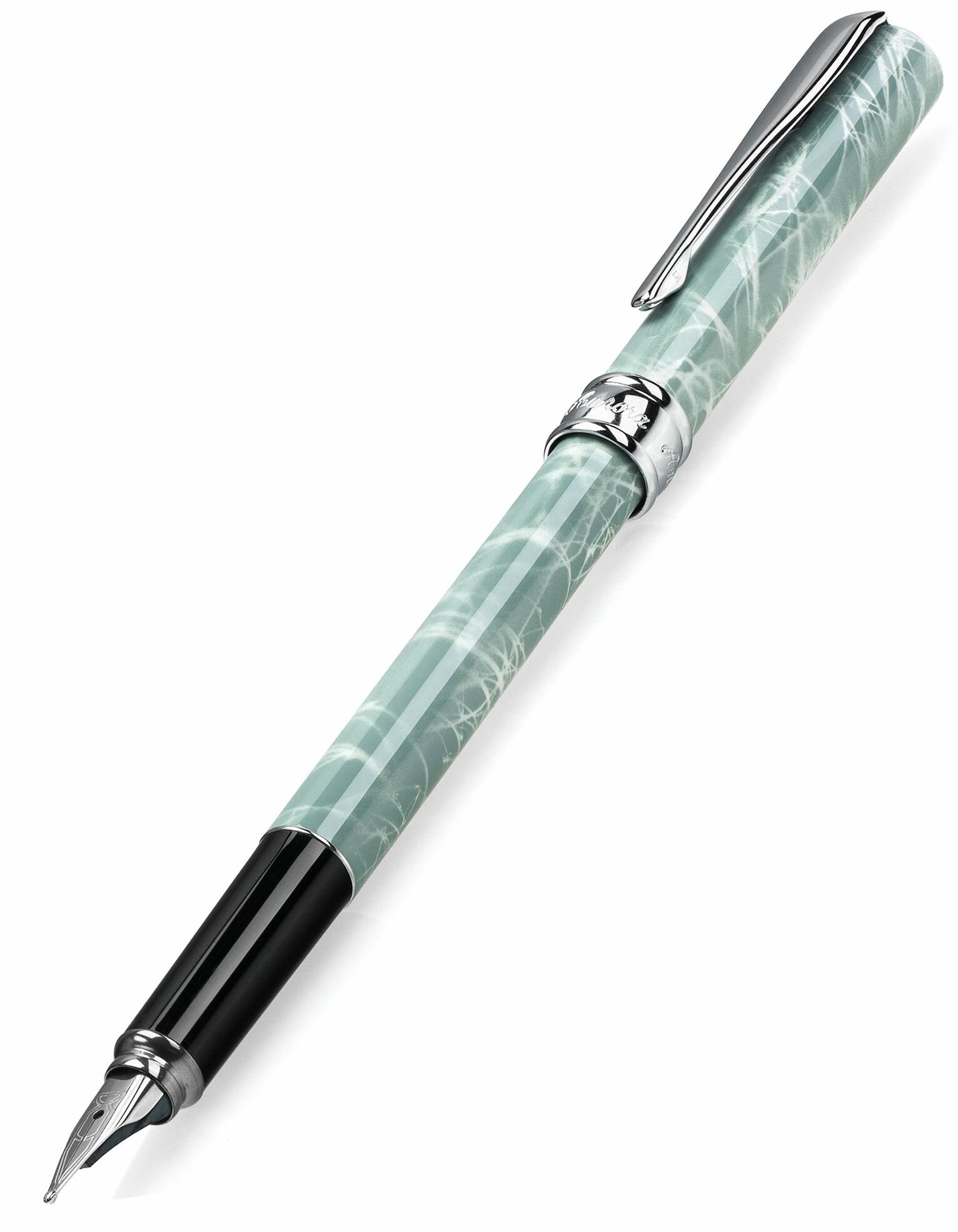 Перьевая ручка AURORA Magellano Light Marbled Blue Barrel and Cap Chrome Plated Tr (AU A18-CAM)