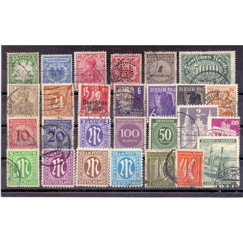 Набор почтовых марок Германия 1900-1940 годы. Разное. Интересная подборка. Полные и неполные серии. Набор 27 марок. набор почтовых марок канады 1869 1947 годы разное чистые гашеные 29 штук