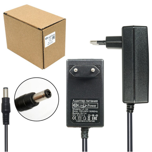 Блок питания Live-Power LP-105 8 В1 A разъём 5525 57600₽