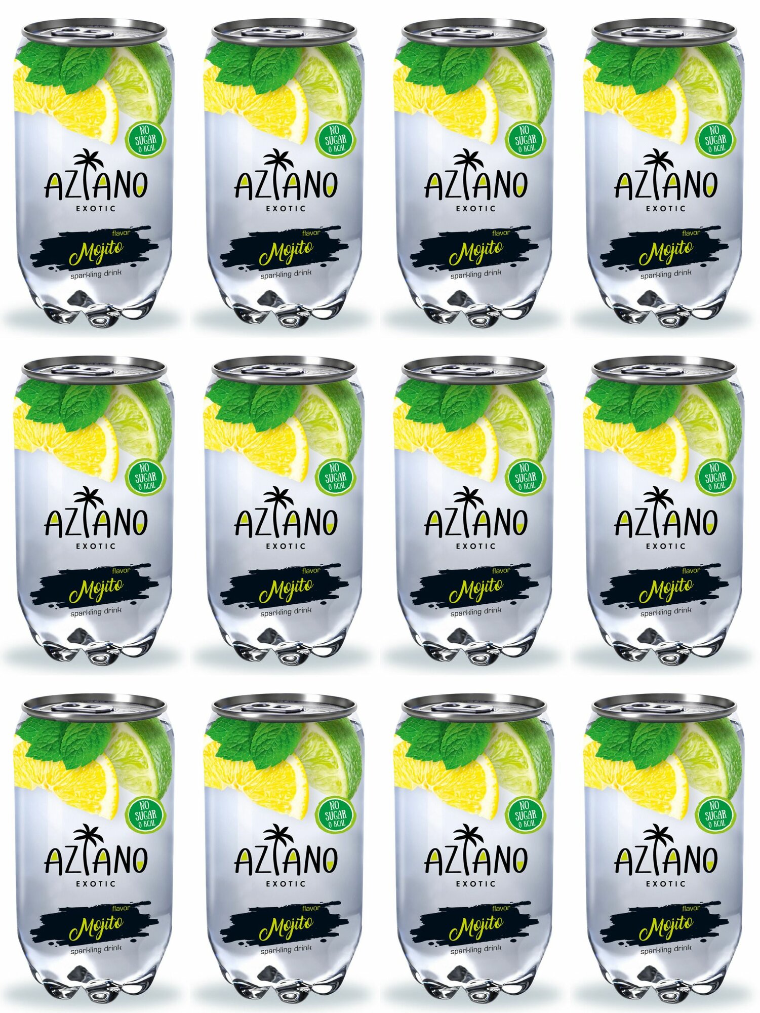 AZIANO Газированный напиток Мохито, 350 мл, 12 шт