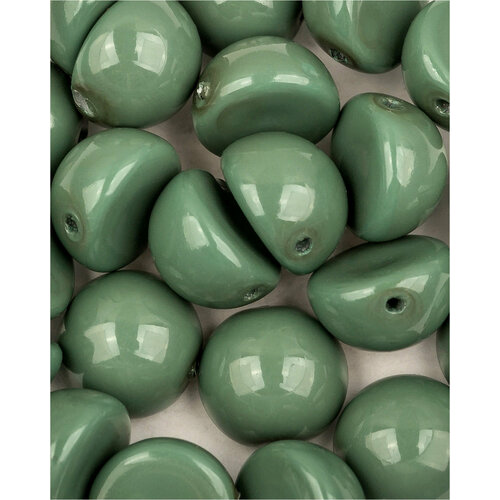 Стеклянные чешские бусины с одним отверстием, Dome Bead, 10х6 мм, цвет Hartford Green, 5 шт.