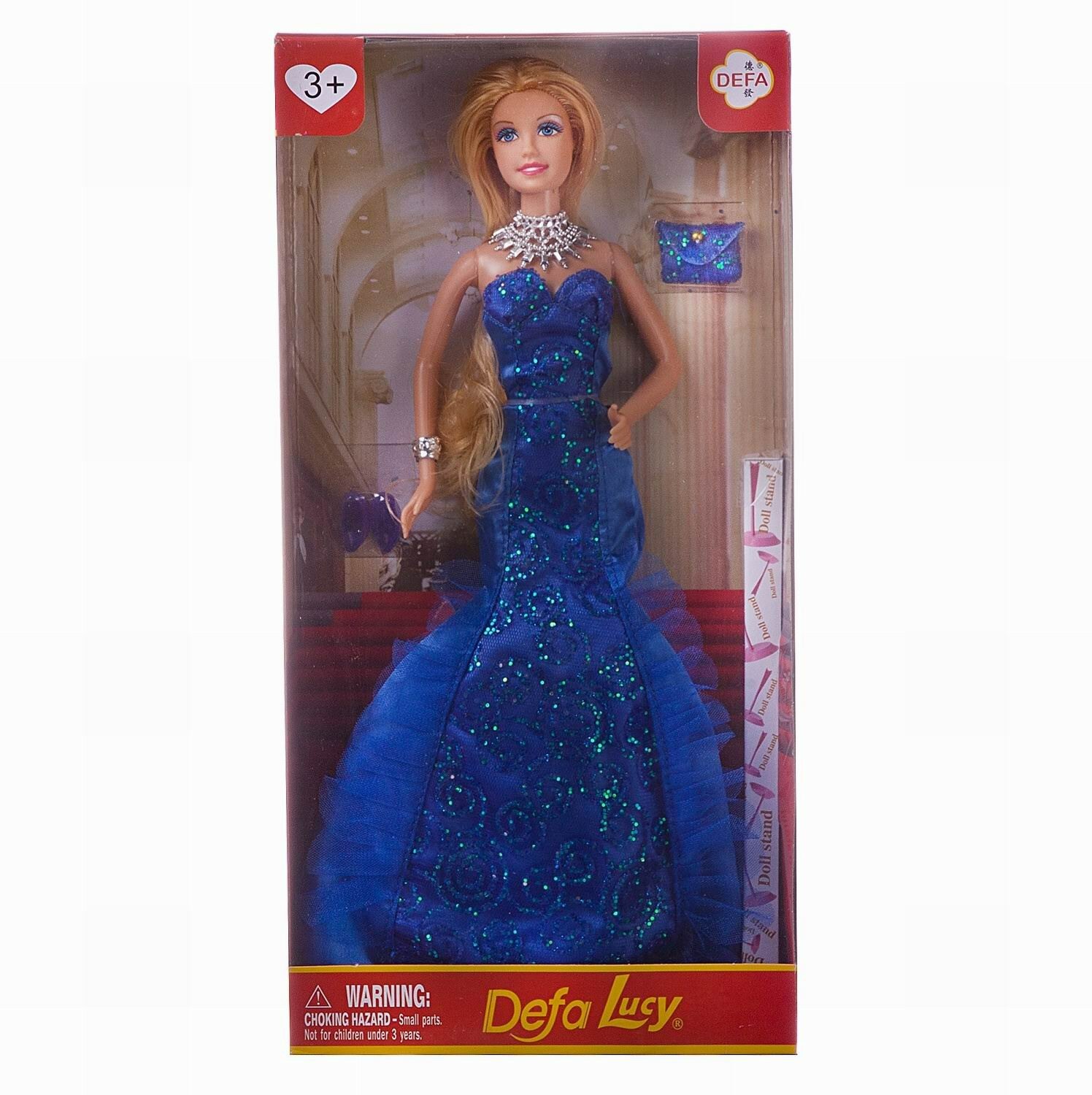 Кукла Defa Lucy "Светский прием" в синем платье 29см 8270d/синее