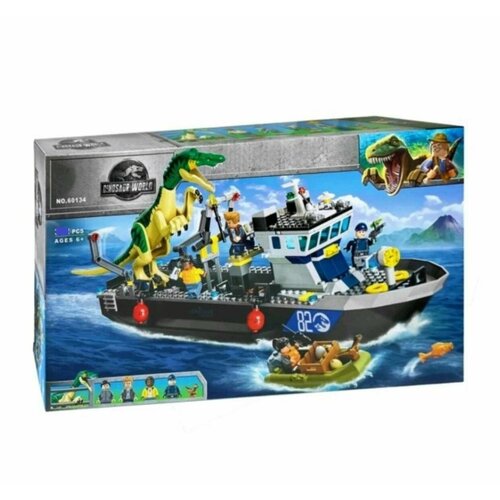 конструктор lego jurassic world 76942 побег барионикса на катере 308 дет Конструктор Динозавры Побег барионикса на катере 308 деталей