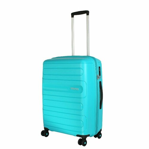 Чемодан American Tourister, 83.5 л, размер M, голубой