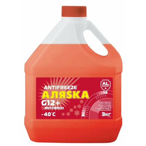 Антифриз Аляска Long Life G12+ красный -40°С 3 кг