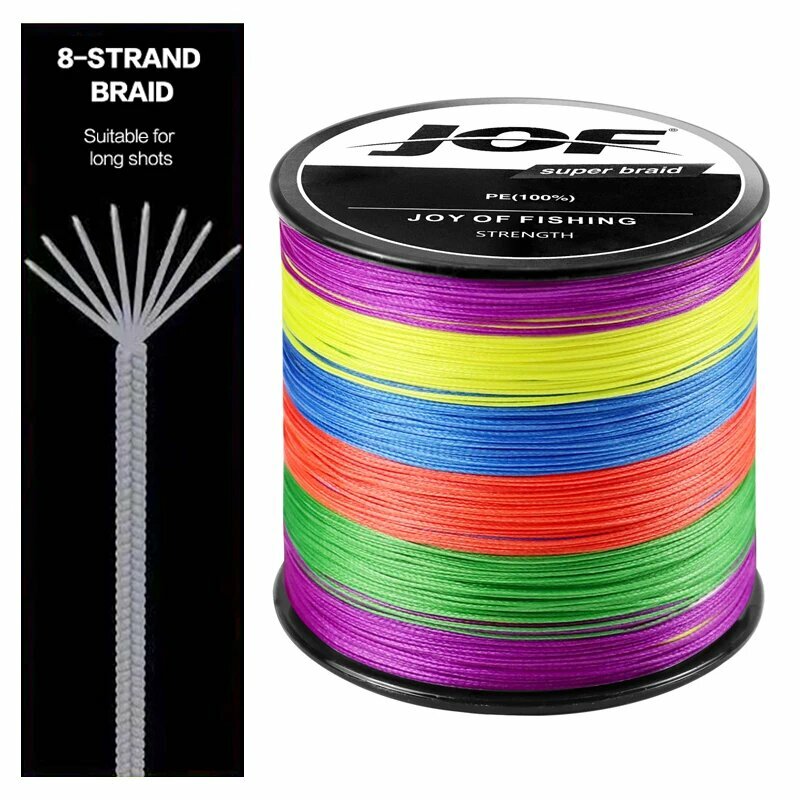 JOF плетенная леска для карпа 300/500/1000 м 22-88 фунтов Multicolor Основная леска 1000M-X8-3.0-41LB
