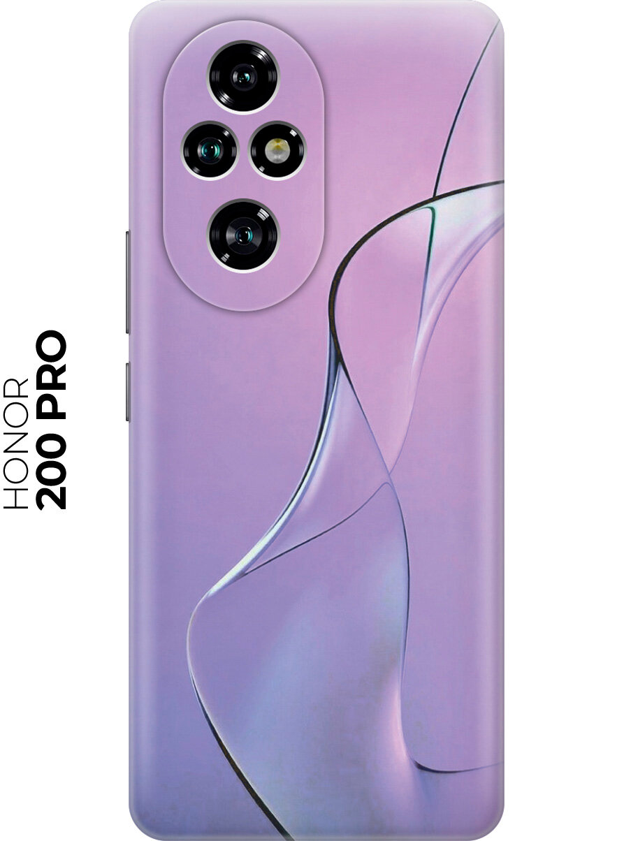 Силиконовый чехол на Honor 200 pro с принтом "Сиреневый изгиб"