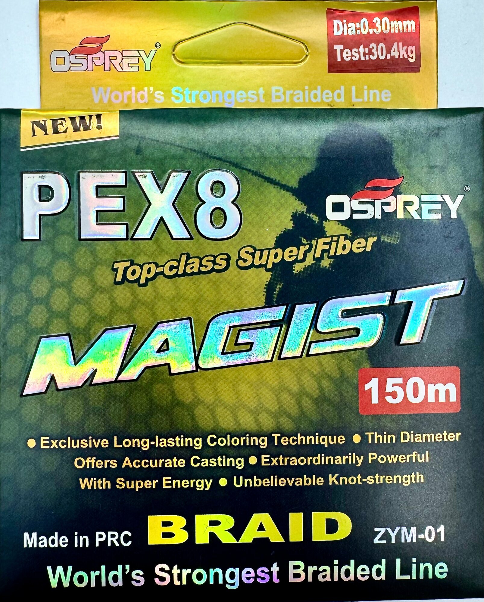 Шнур плетеный для рыбалки OSPREY Magist PEX8 0.3 мм 150м, плетенка 8 жильная, леска плетеная, оснастка на спиннинг