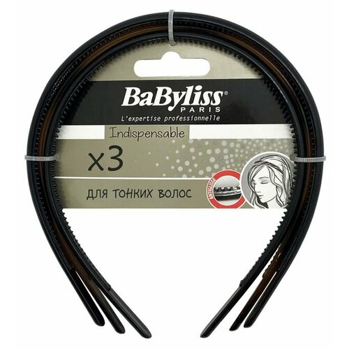 Обручи для волос BABYLISS PARIS нескользящие, 3шт