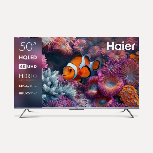 Изображение товара Телевизор Haier 50 Smart TV S3, Qled, 4K Ultra HD, серебристый, Смарт ТВ, Android TV 50 дюймов