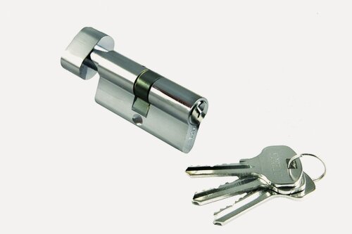 Изображение товара Личинка для замка с вертушкой, цилиндровый механизм Morelli 60C PC c заверткой 60CK/ключевой хром