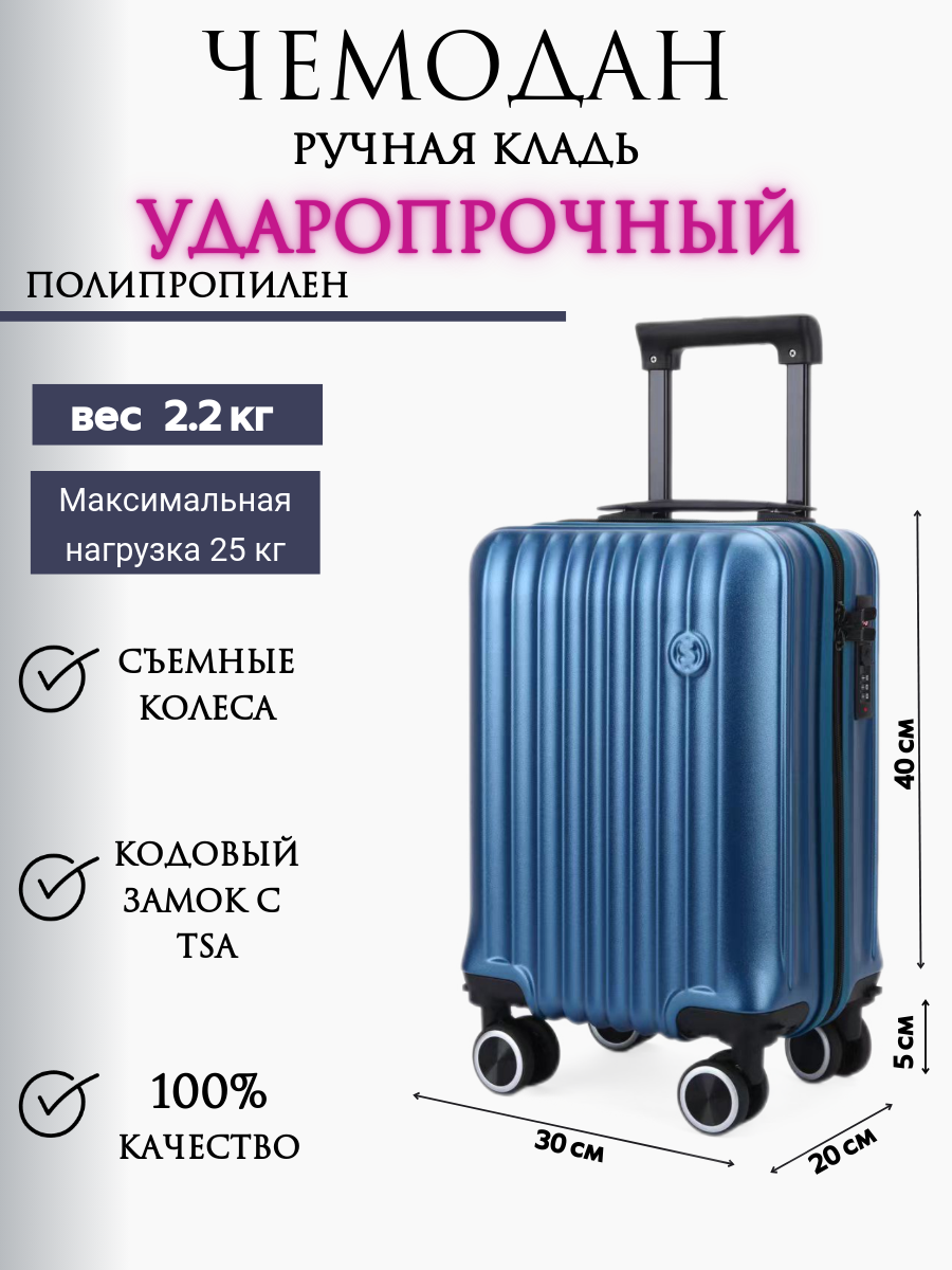 Чемодан POSSESS синий 