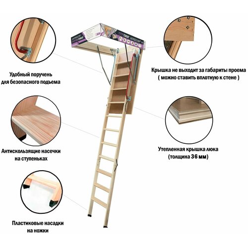 Чердачная лестница LRF Optima Standart 600*1200*2800 (60*120 см)