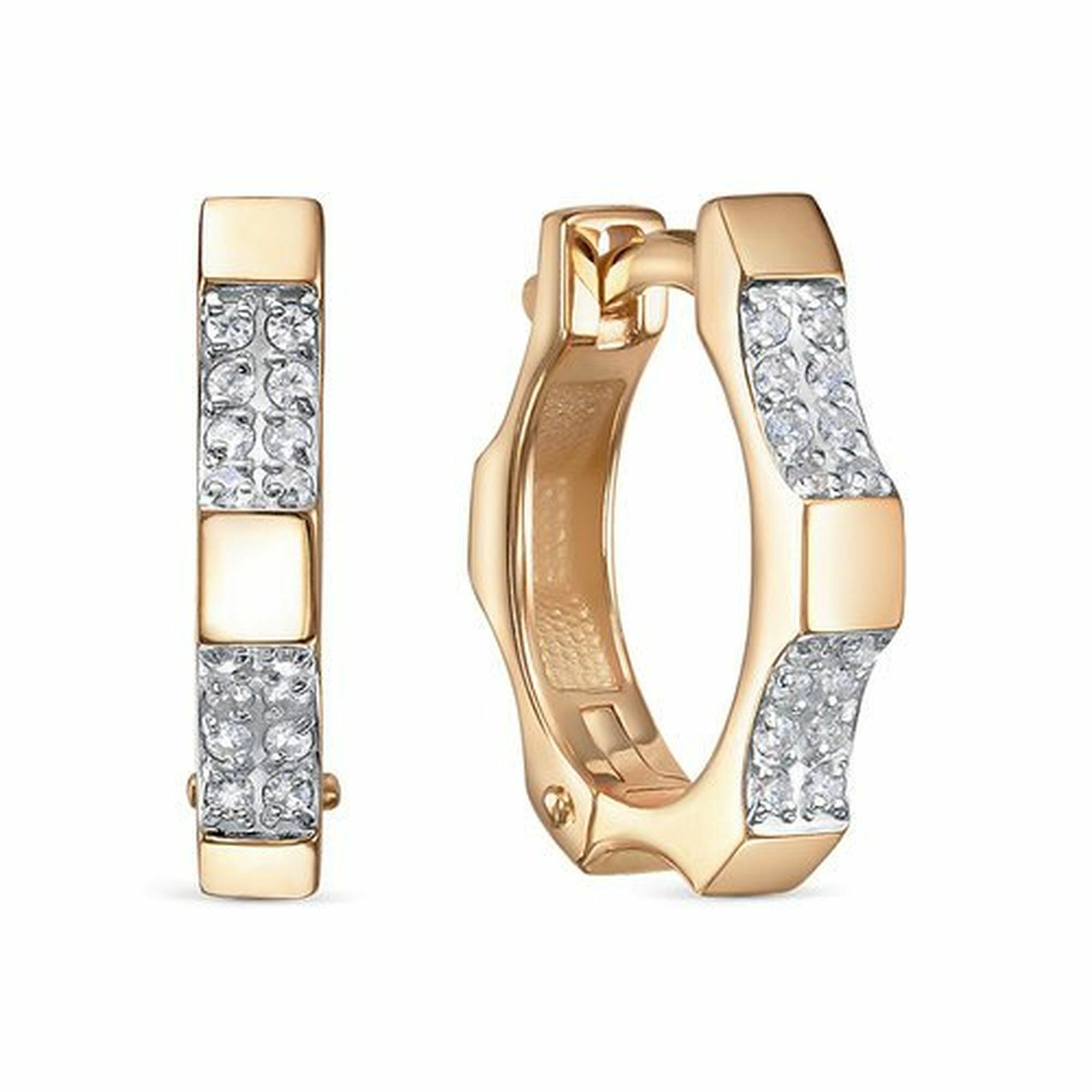 Серьги Diamant online, красное золото, 585 проба, фианит