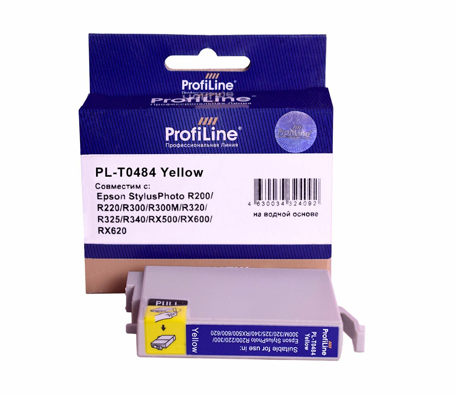 Картридж T0484 для Epson Stylus Photo R300, R200, R220, RX500, RX620, R320, RX600, R340 ProfiLine желтый
