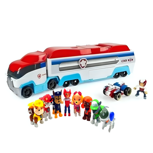 Автовоз собачий патруль 71 см./ Патрулевоз собачек спасателей/8 собачек.