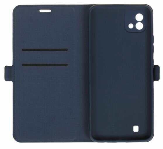 Чехол книжка для Realme C11 2021/ C20 синий, карман для карт / Реалми С11 2021 / С20 — фото 1