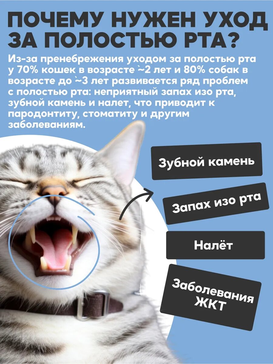 Жидкость для рта и зубов Cature, лосьон для кошек и собак, 350мл — фото 1