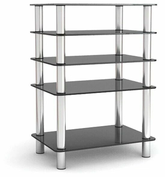 Стойки под аппаратуру Металлдизайн (Metaldesign) MD 108-5 дымчатое стекло-опоры хром