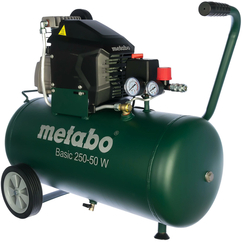 Компрессор масляный Metabo Basic 250-50 W, 50 л, 1.5 кВт компрессор масляный metabo 601538000 mega 350 100 w 90 л 2 2 квт