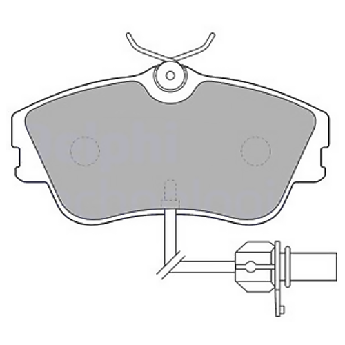 фото Delphi lp1542 (7d0695151b / 7d0698151b / 7d0698151g) колодки vw t4 70zy000001=>2003 на невентилир. диск wva21479 lucas с датчиком износа (комплект 2 штуки)