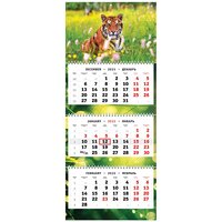 Календарь квартальный трехсекционный на 2022 год - Символ года - Год тигра - Хозяин тайги