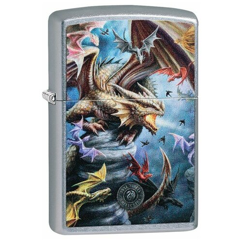 Зажигалка ZIPPO Anne Stokes с покрытием Street Chrome™, латунь/сталь, серебристая, 36x12x56 мм