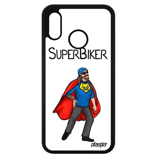 фото Противоударный чехол на телефон // huawei p20 lite // "супербайкер" комичный шутка, utaupia, белый