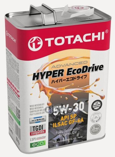 Изображение товара TOTACHI Масло Моторное Totachi Hyper Ecodrive Fully Synthetic Sp/Gf-6a 5w-30 4л
