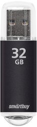 Флэш-диск 32 GB, SMARTBUY V-Cut, USB 2.0, металлический корпус, черный, SB32GBVC-K