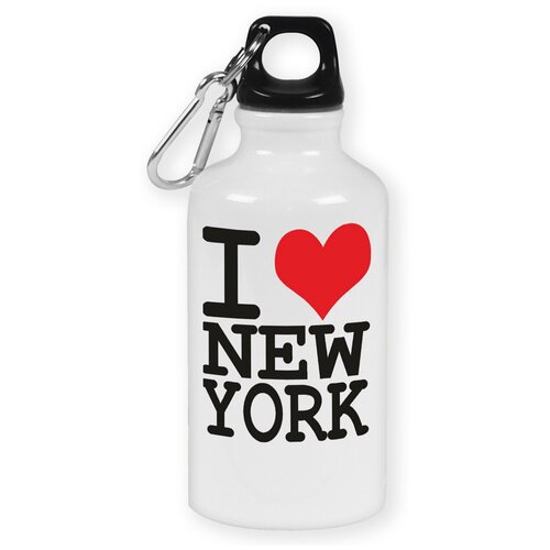 фото Бутылка с карабином coolpodarok "путешествия. i love new york"