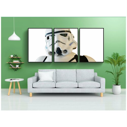 фото Набор модулных постеров для интерьера "звездные войны, воин, пространство" 60x90 см. в тубусе, без рамки lotsprints