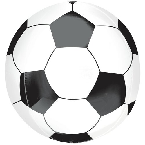 фото Шар (23''/58 см) сфера 3d, футбольный мяч, черный, 1 шт. falali