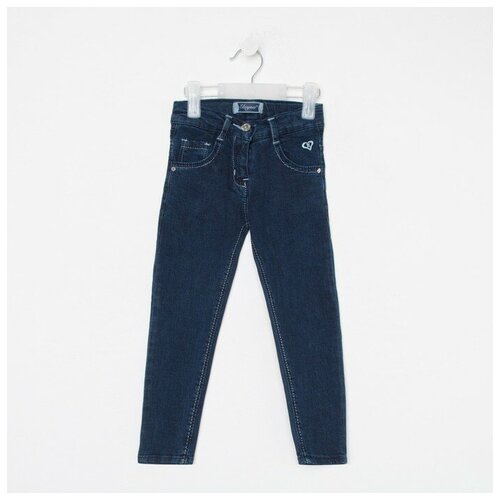 фото Брюки (джинсы) для девочки а.341485, цвет синий, рост 116 см rusexpress