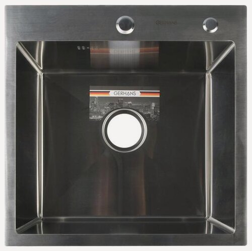 Изображение товара Врезная кухонная мойка 50 см, Gerhans K35050В, графит