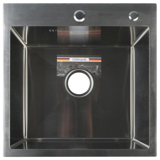 Кухонная мойка из нержавеющей стали Gerhans K35050В (500х500 мм) с PVD покрытием