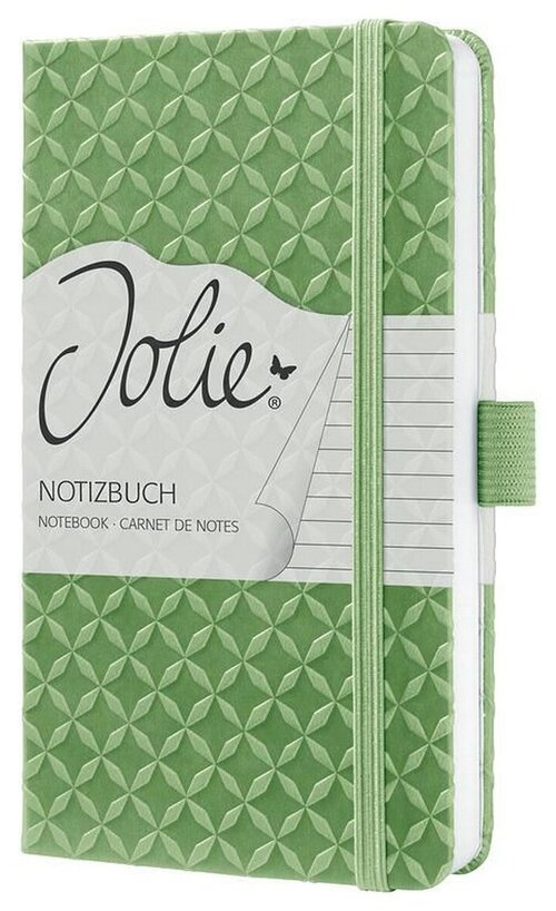 Блокнот в линейку с эластичной резинкой A6 SIGEL Jolie Flair, зеленый (174 страницы)