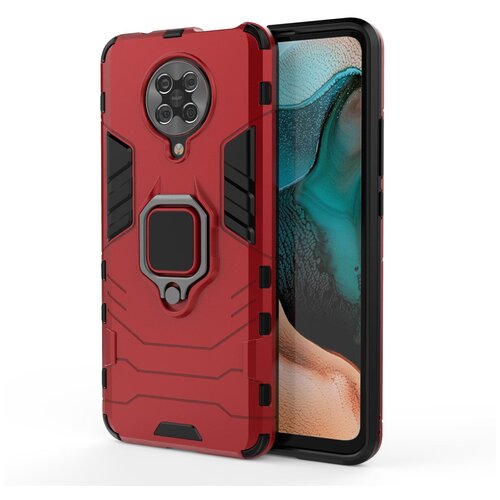 фото Чехол-бампер mypads для redmi k30 pro/xiaomi poco f2 pro/ xiaomi redmi k30 pro zoom 8/256gb противоударный усиленный ударопрочный красный