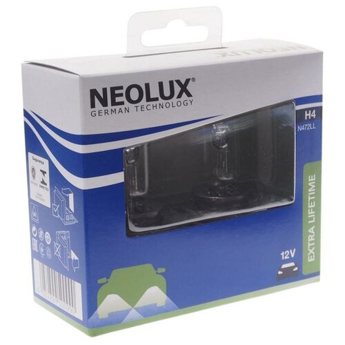 фото Лампа 12v h4 60/55w p43t бокс (2шт.) long life neolux n472ll-scb