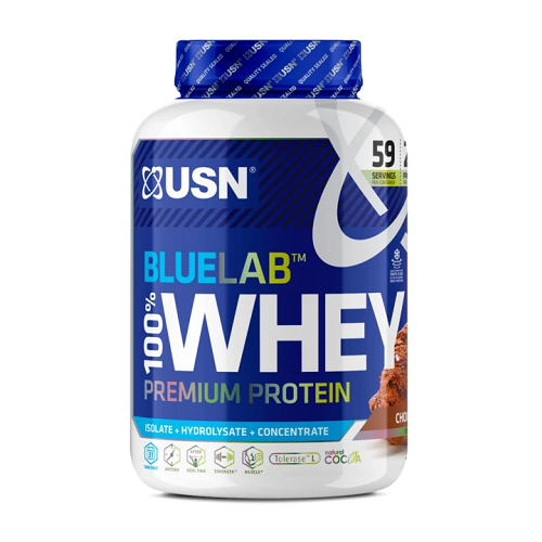 Протеин сывороточный USN 100% Whey Blue Lab шоколадные вафли 908 гр.