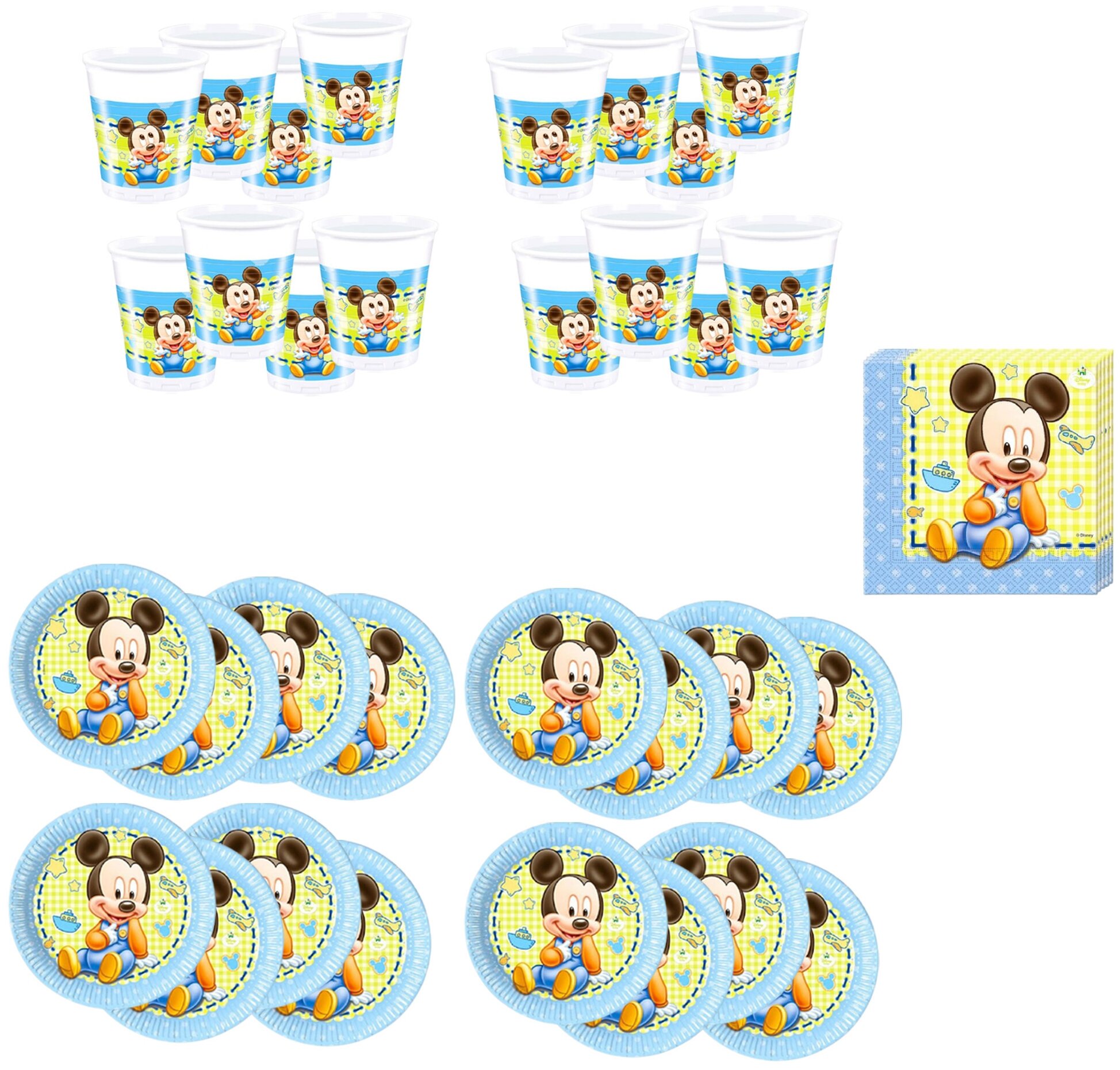 Набор одноразовой посуды «Микки Маус Малыш», на 16 персон - фотография № 1