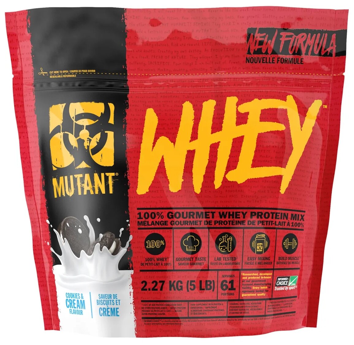 Протеин для спортсменов Mutant Whey 5 lb Cookies Cream