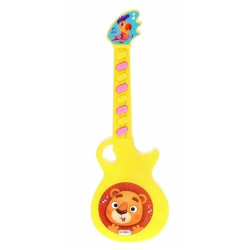 Музыкальная гитара ZABIAKA Весёлые зверята, звук, цвет жёлтый, от 3 лет , пластик котик музыкальные зверята