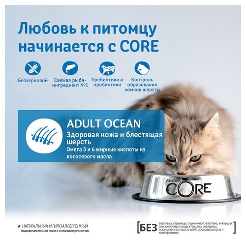 Сухой корм Wellness Core для взрослых кошек из лосося с тунцом - 1,75 кг - фотография № 18